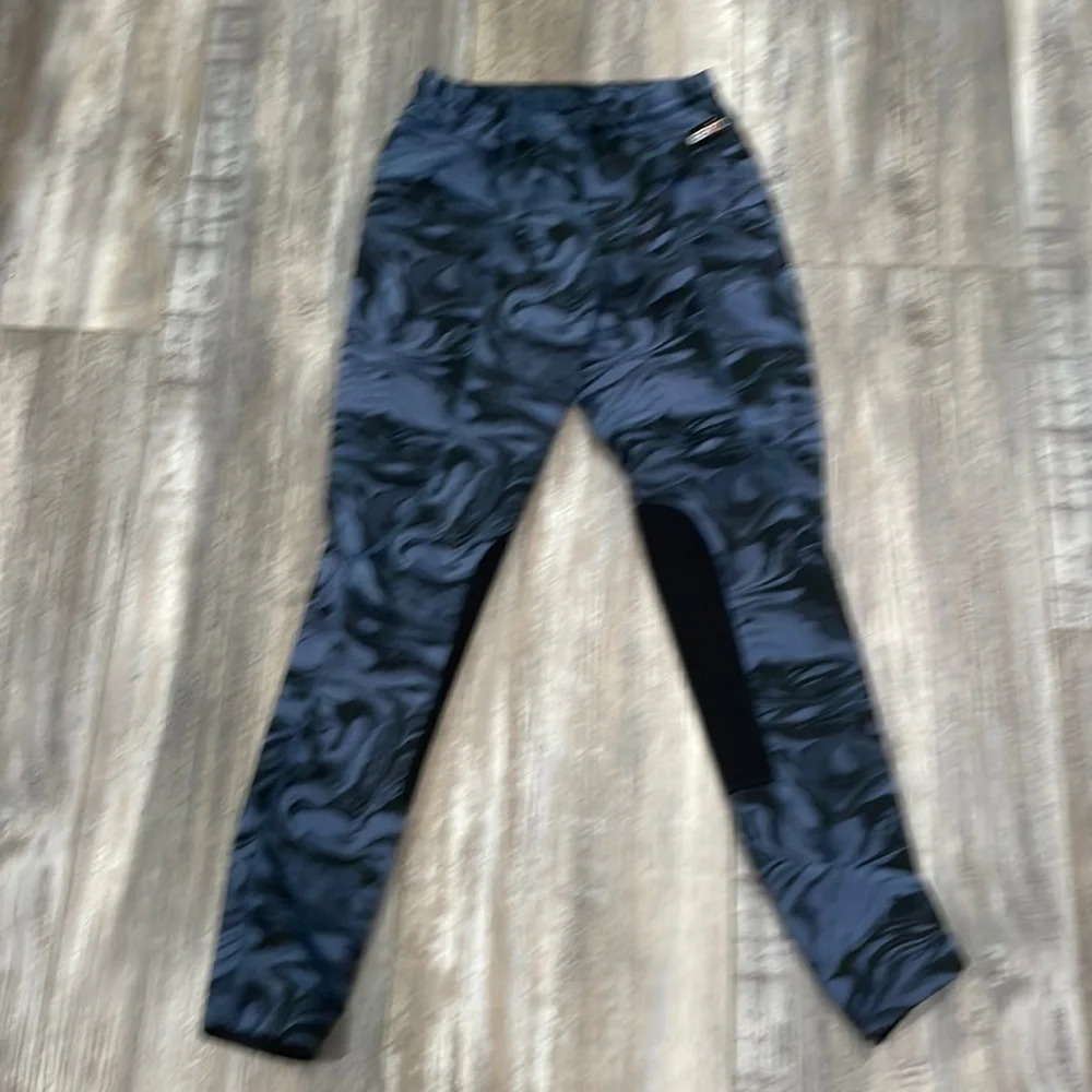 Kerrits Kids Riding Tights Breeches in Blue Swirl Print